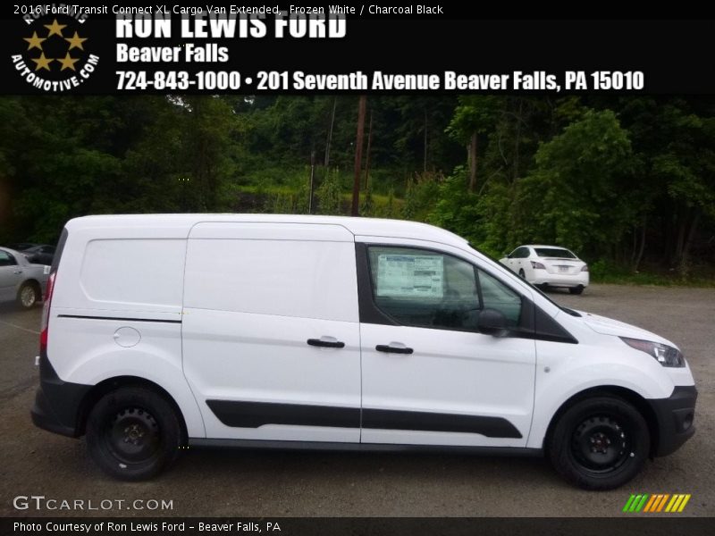 Frozen White / Charcoal Black 2016 Ford Transit Connect XL Cargo Van Extended