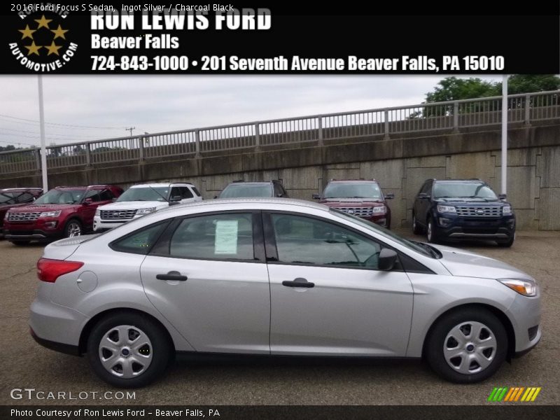 Ingot Silver / Charcoal Black 2016 Ford Focus S Sedan