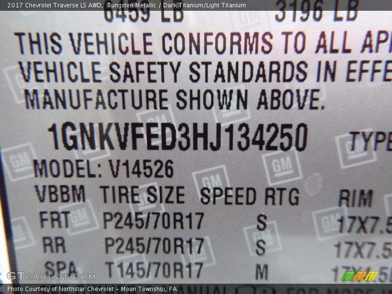 Tungsten Metallic / Dark Titanium/Light Titanium 2017 Chevrolet Traverse LS AWD