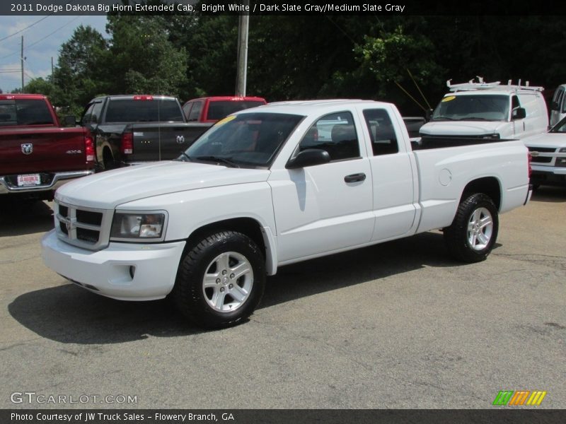 Bright White / Dark Slate Gray/Medium Slate Gray 2011 Dodge Dakota Big Horn Extended Cab