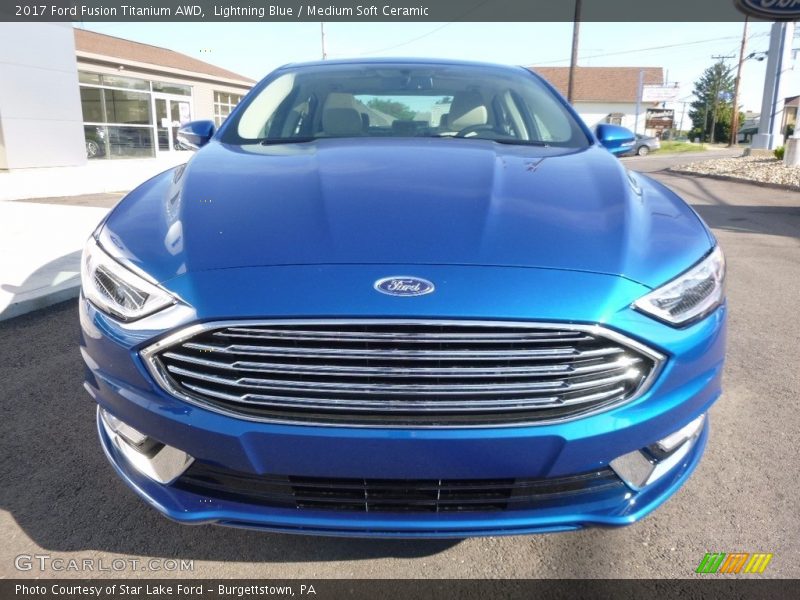 Lightning Blue / Medium Soft Ceramic 2017 Ford Fusion Titanium AWD