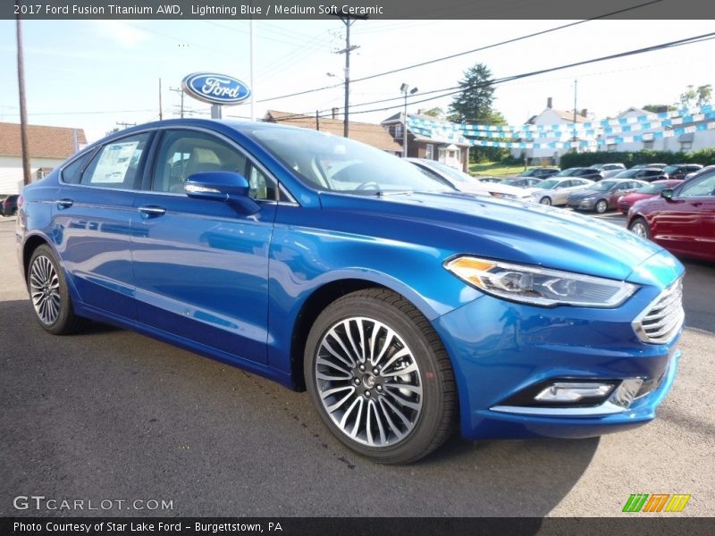 Lightning Blue / Medium Soft Ceramic 2017 Ford Fusion Titanium AWD