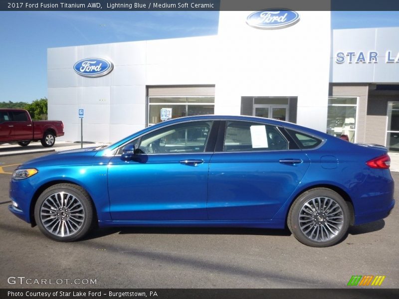 Lightning Blue / Medium Soft Ceramic 2017 Ford Fusion Titanium AWD