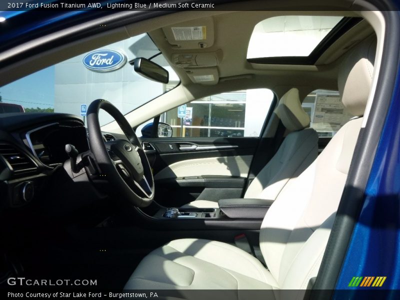 Lightning Blue / Medium Soft Ceramic 2017 Ford Fusion Titanium AWD
