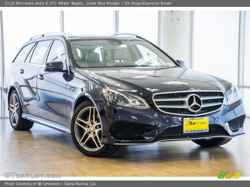 Lunar Blue Metallic / Silk Beige/Espresso Brown 2016 Mercedes-Benz E 350 4Matic Wagon