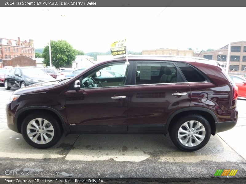 Dark Cherry / Beige 2014 Kia Sorento EX V6 AWD