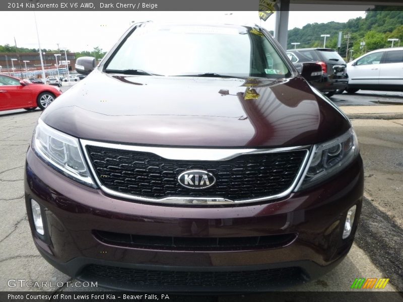 Dark Cherry / Beige 2014 Kia Sorento EX V6 AWD