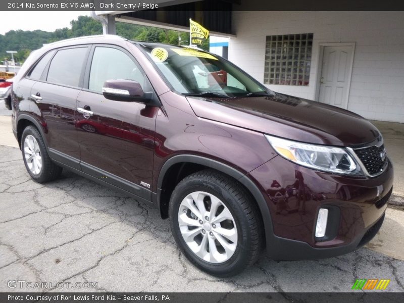 Dark Cherry / Beige 2014 Kia Sorento EX V6 AWD
