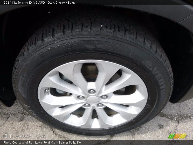 Dark Cherry / Beige 2014 Kia Sorento EX V6 AWD