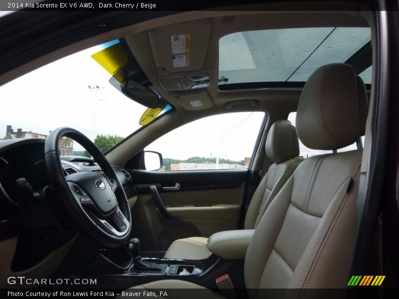 Dark Cherry / Beige 2014 Kia Sorento EX V6 AWD