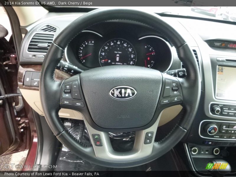 Dark Cherry / Beige 2014 Kia Sorento EX V6 AWD