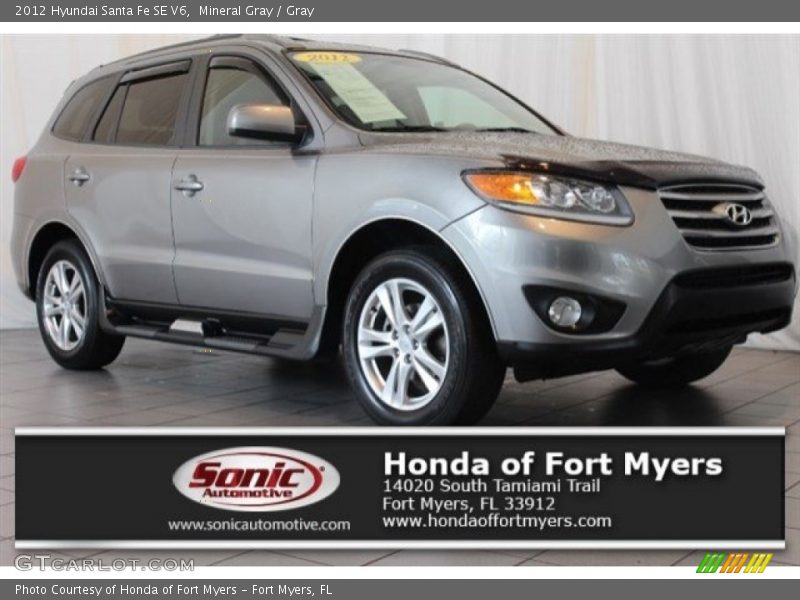 Mineral Gray / Gray 2012 Hyundai Santa Fe SE V6