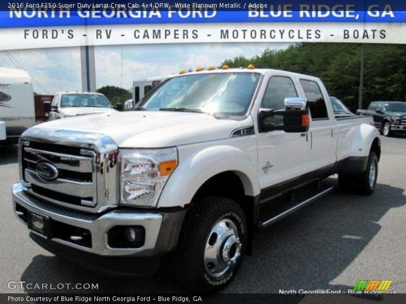 White Platinum Metallic / Adobe 2016 Ford F350 Super Duty Lariat Crew Cab 4x4 DRW