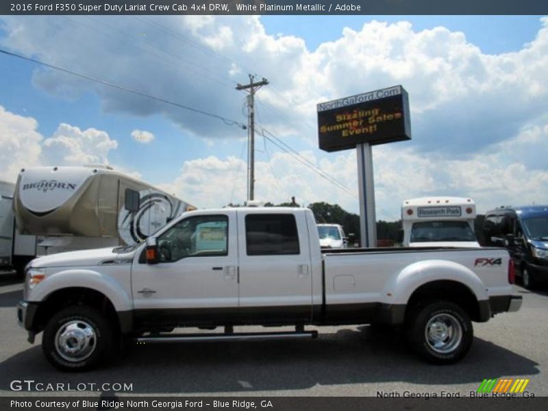 White Platinum Metallic / Adobe 2016 Ford F350 Super Duty Lariat Crew Cab 4x4 DRW
