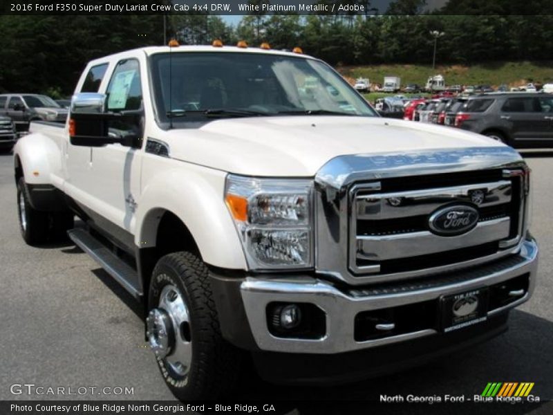 White Platinum Metallic / Adobe 2016 Ford F350 Super Duty Lariat Crew Cab 4x4 DRW