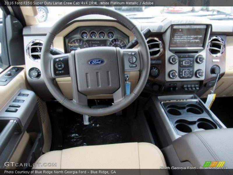 White Platinum Metallic / Adobe 2016 Ford F350 Super Duty Lariat Crew Cab 4x4 DRW