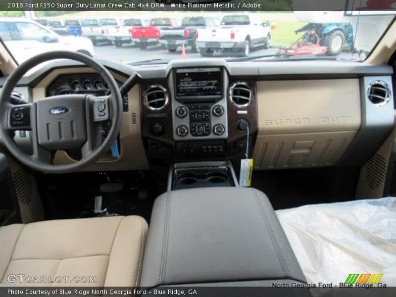 White Platinum Metallic / Adobe 2016 Ford F350 Super Duty Lariat Crew Cab 4x4 DRW