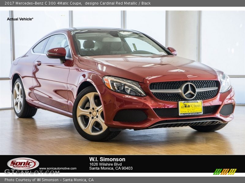 designo Cardinal Red Metallic / Black 2017 Mercedes-Benz C 300 4Matic Coupe