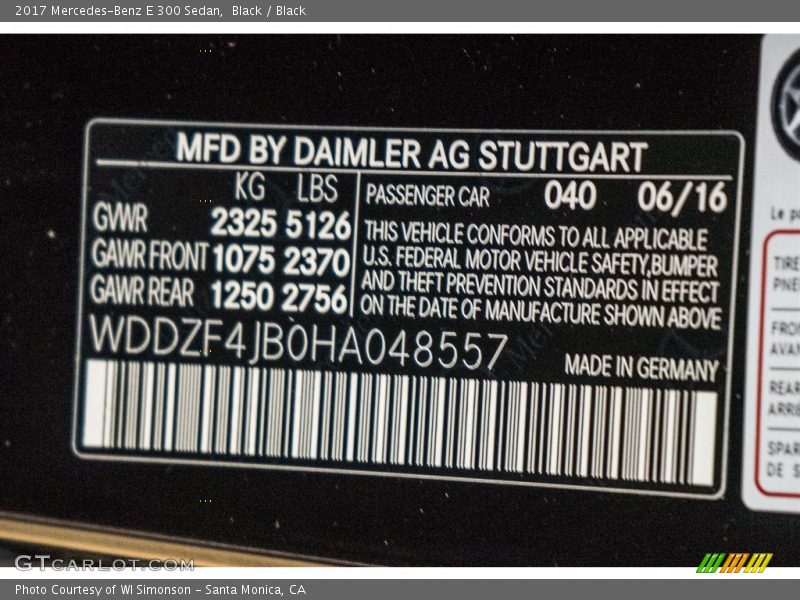 Black / Black 2017 Mercedes-Benz E 300 Sedan