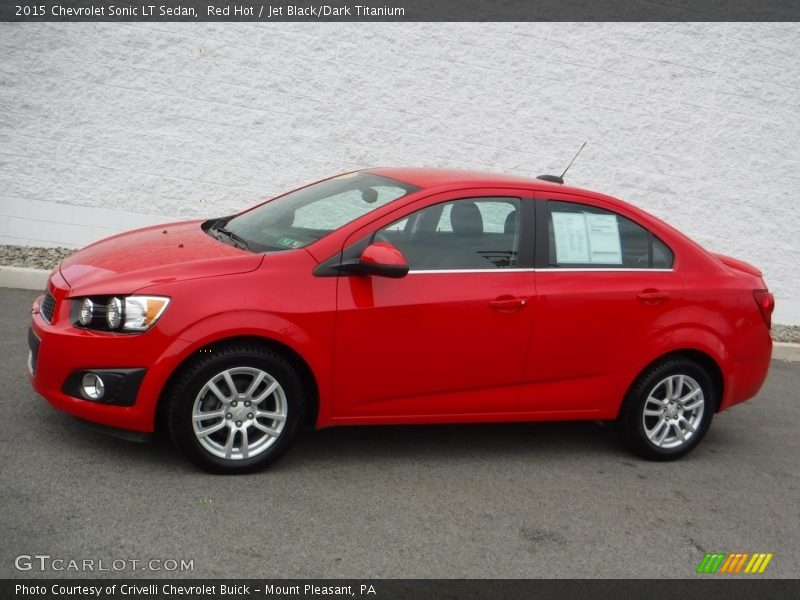 Red Hot / Jet Black/Dark Titanium 2015 Chevrolet Sonic LT Sedan