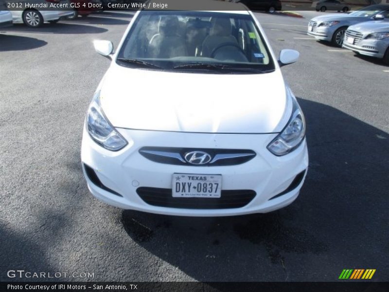 Century White / Beige 2012 Hyundai Accent GLS 4 Door