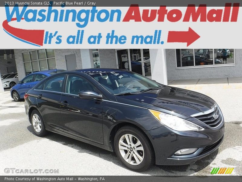 Pacific Blue Pearl / Gray 2013 Hyundai Sonata GLS
