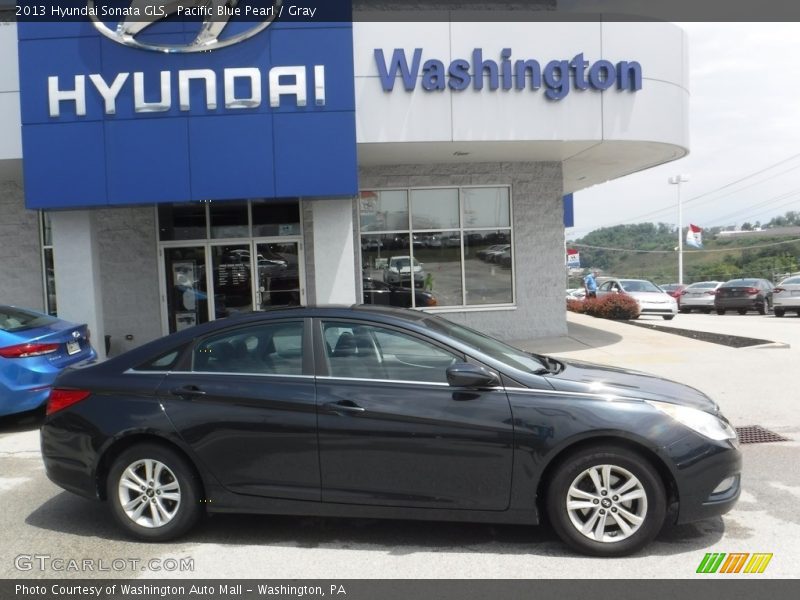 Pacific Blue Pearl / Gray 2013 Hyundai Sonata GLS