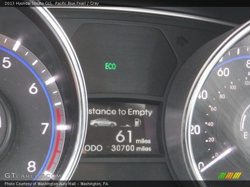 Pacific Blue Pearl / Gray 2013 Hyundai Sonata GLS