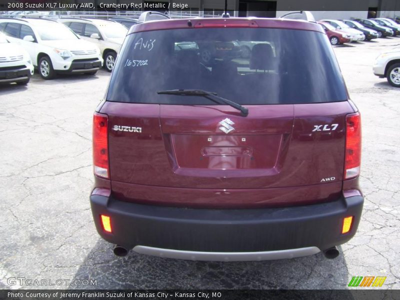 Cranberry Red Metallic / Beige 2008 Suzuki XL7 Luxury AWD