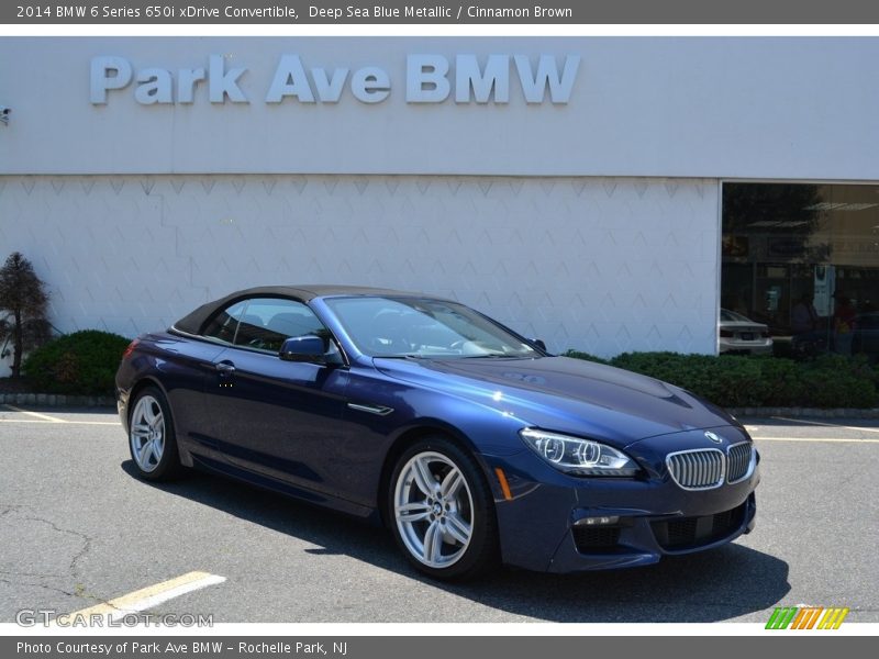 Deep Sea Blue Metallic / Cinnamon Brown 2014 BMW 6 Series 650i xDrive Convertible