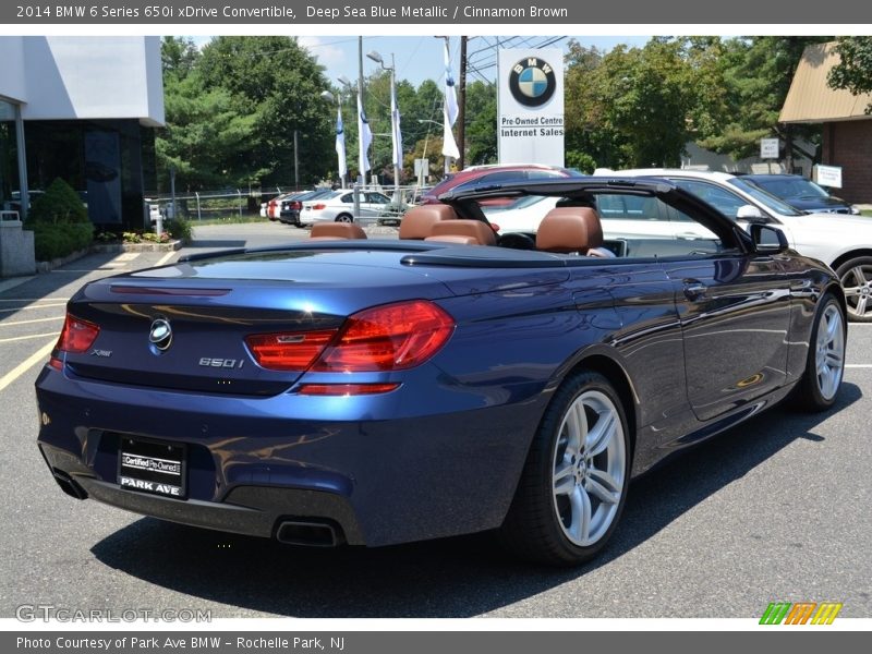 Deep Sea Blue Metallic / Cinnamon Brown 2014 BMW 6 Series 650i xDrive Convertible