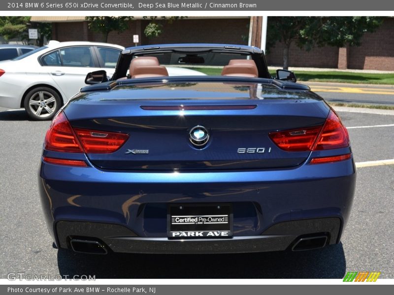 Deep Sea Blue Metallic / Cinnamon Brown 2014 BMW 6 Series 650i xDrive Convertible