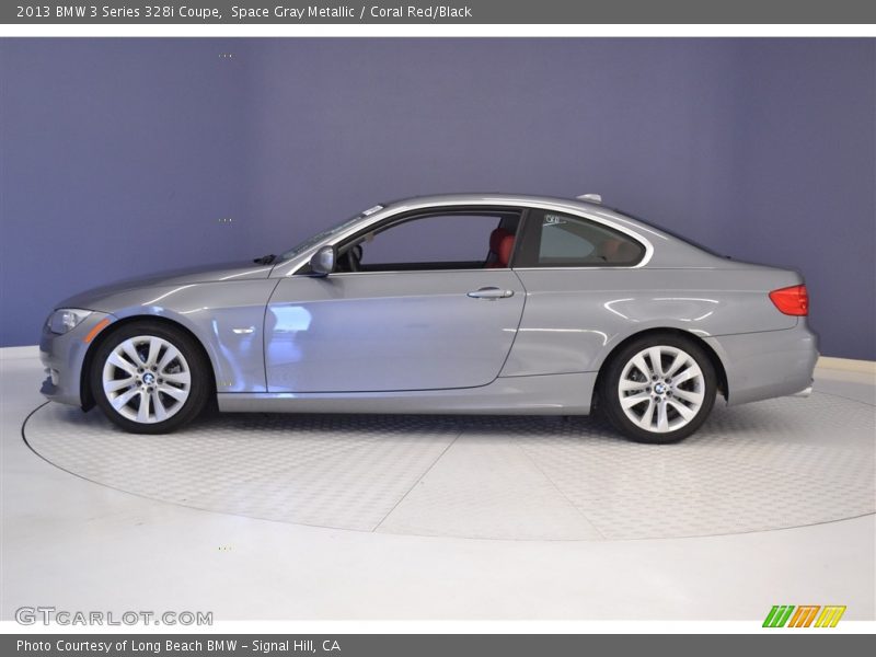 Space Gray Metallic / Coral Red/Black 2013 BMW 3 Series 328i Coupe