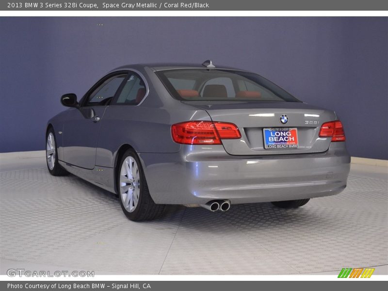 Space Gray Metallic / Coral Red/Black 2013 BMW 3 Series 328i Coupe
