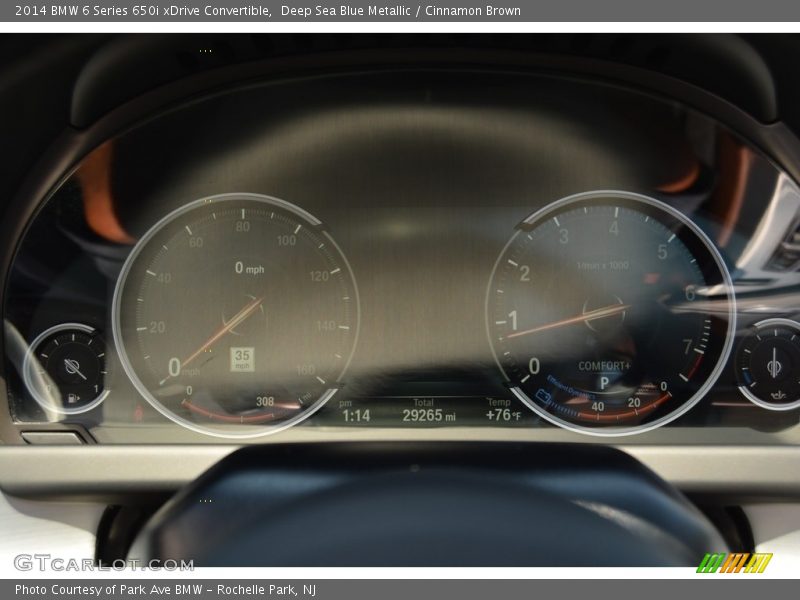 Deep Sea Blue Metallic / Cinnamon Brown 2014 BMW 6 Series 650i xDrive Convertible
