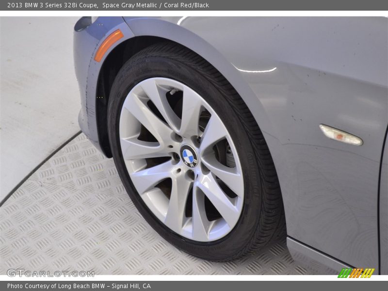 Space Gray Metallic / Coral Red/Black 2013 BMW 3 Series 328i Coupe
