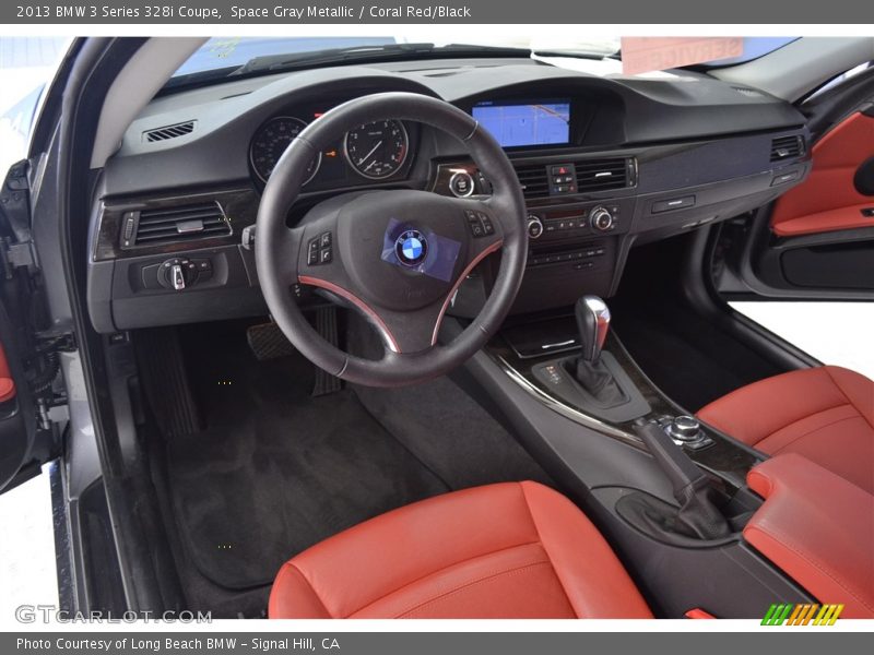 Space Gray Metallic / Coral Red/Black 2013 BMW 3 Series 328i Coupe