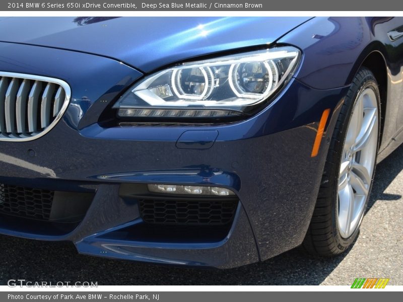 Deep Sea Blue Metallic / Cinnamon Brown 2014 BMW 6 Series 650i xDrive Convertible