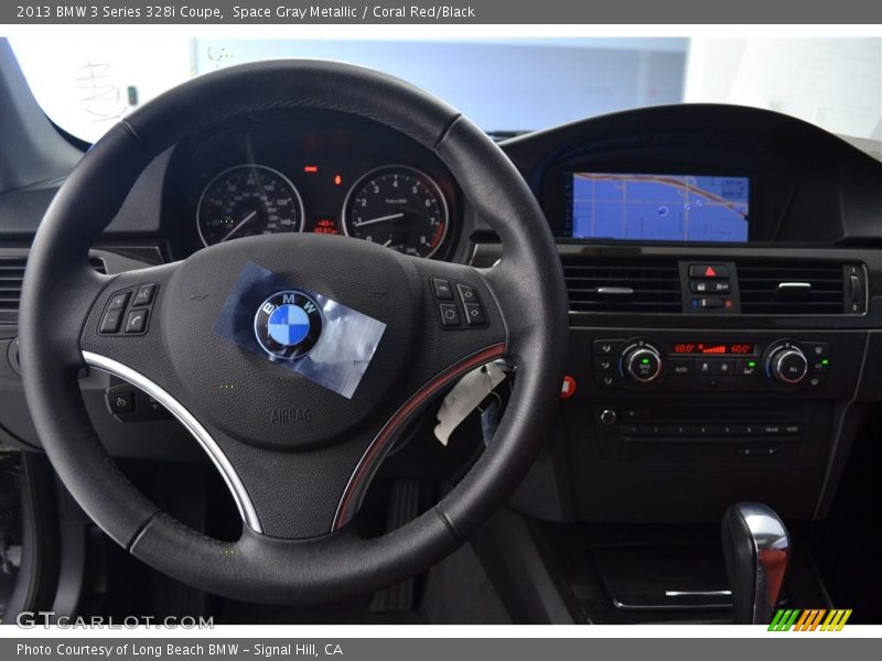 Space Gray Metallic / Coral Red/Black 2013 BMW 3 Series 328i Coupe