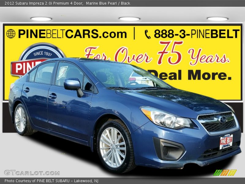 Marine Blue Pearl / Black 2012 Subaru Impreza 2.0i Premium 4 Door