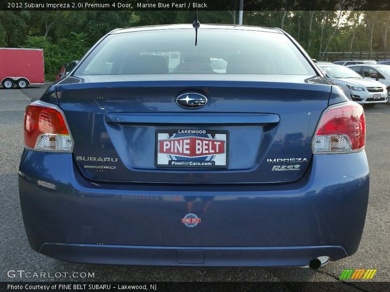 Marine Blue Pearl / Black 2012 Subaru Impreza 2.0i Premium 4 Door