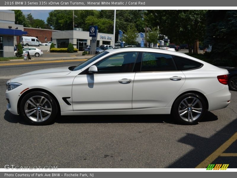 Mineral White Metallic / Coral Red 2016 BMW 3 Series 335i xDrive Gran Turismo