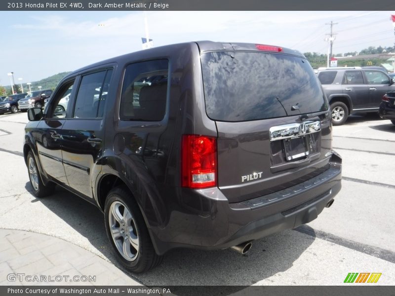 Dark Amber Metallic / Beige 2013 Honda Pilot EX 4WD
