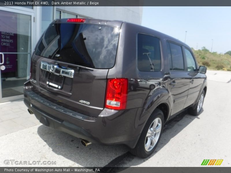 Dark Amber Metallic / Beige 2013 Honda Pilot EX 4WD