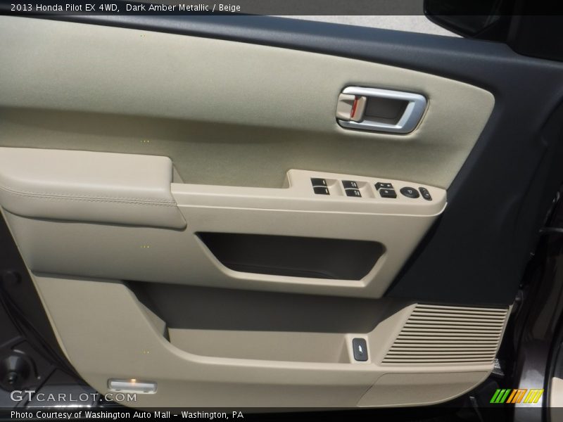 Dark Amber Metallic / Beige 2013 Honda Pilot EX 4WD