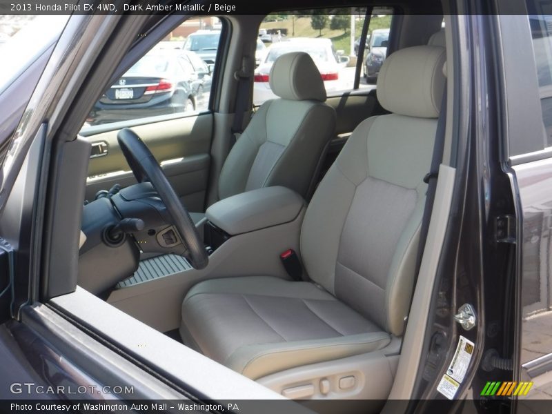 Dark Amber Metallic / Beige 2013 Honda Pilot EX 4WD