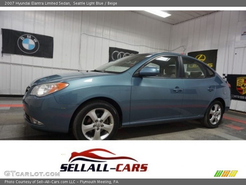 Seattle Light Blue / Beige 2007 Hyundai Elantra Limited Sedan