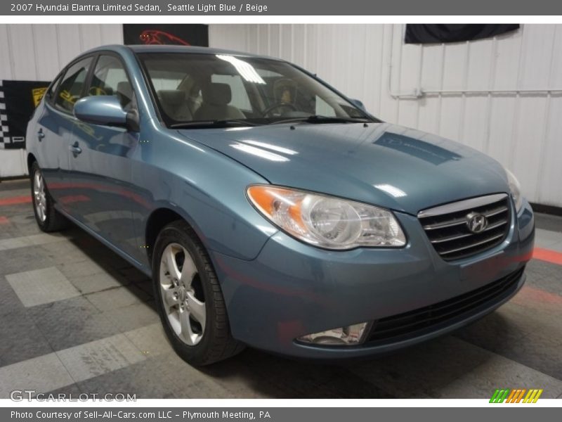 Seattle Light Blue / Beige 2007 Hyundai Elantra Limited Sedan