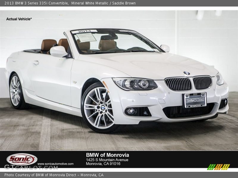 Mineral White Metallic / Saddle Brown 2013 BMW 3 Series 335i Convertible