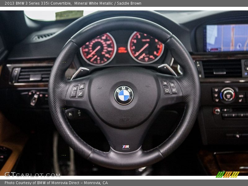 Mineral White Metallic / Saddle Brown 2013 BMW 3 Series 335i Convertible